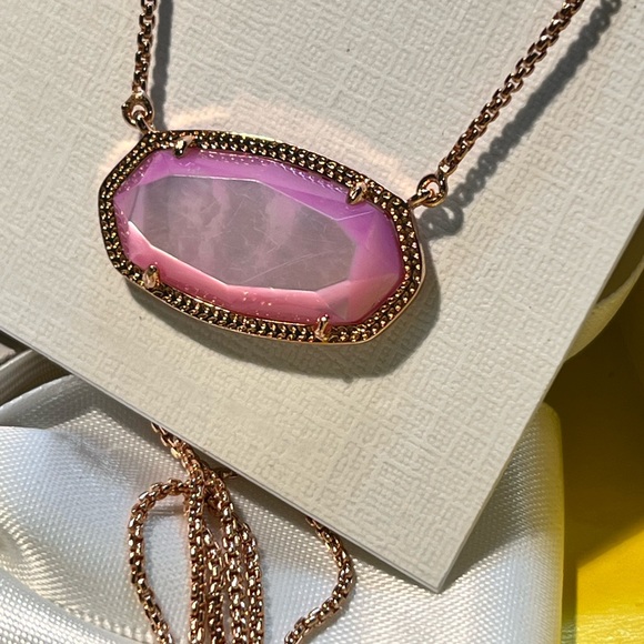 NWT Kendra Scott Delaney Necklace Lavender Pearl & Rose Gold Rare & Retired😊 - Picture 9 of 14